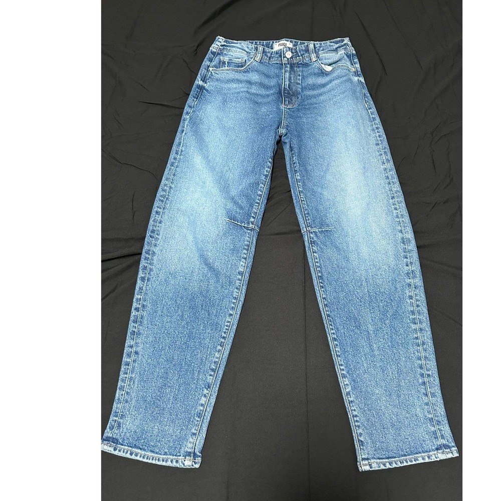 Paige Womens Alexis High Rise Wide Leg Jeans Blue Medium Wash Denim Size 27